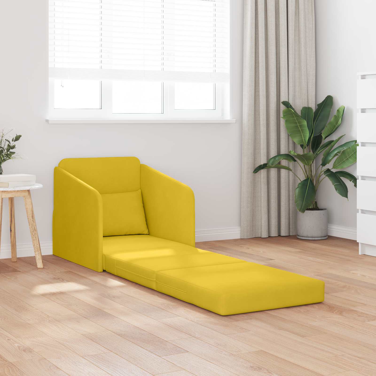 Krevet na razvlačenje Žuta 65 x 80 x 83 cm Baršun