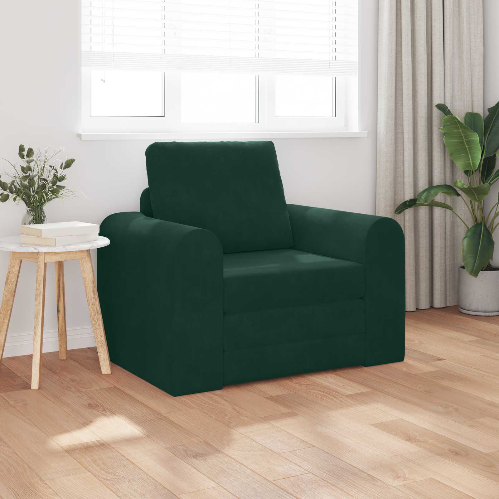 Krevet na razvlačenje Tamnozelena 98 x 71 x 83 cm Baršun