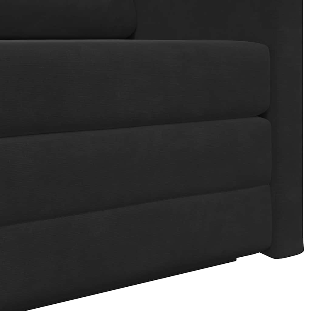 Krevet na razvlačenje Crna 124 x 71 x 78 cm Baršun