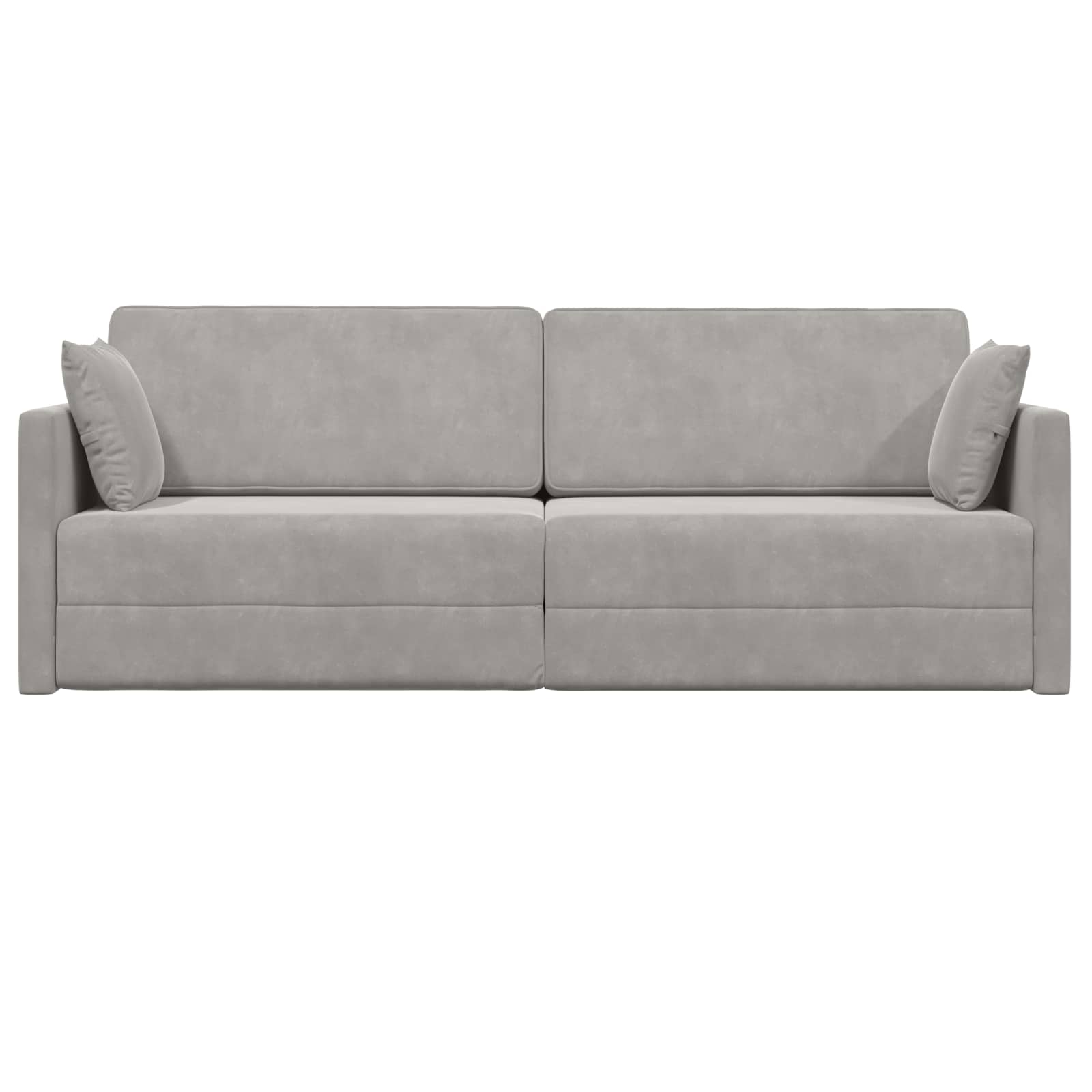Podni kauč na razvlačenje Svijetlo siva 213 x 70 x 77 cm Baršun