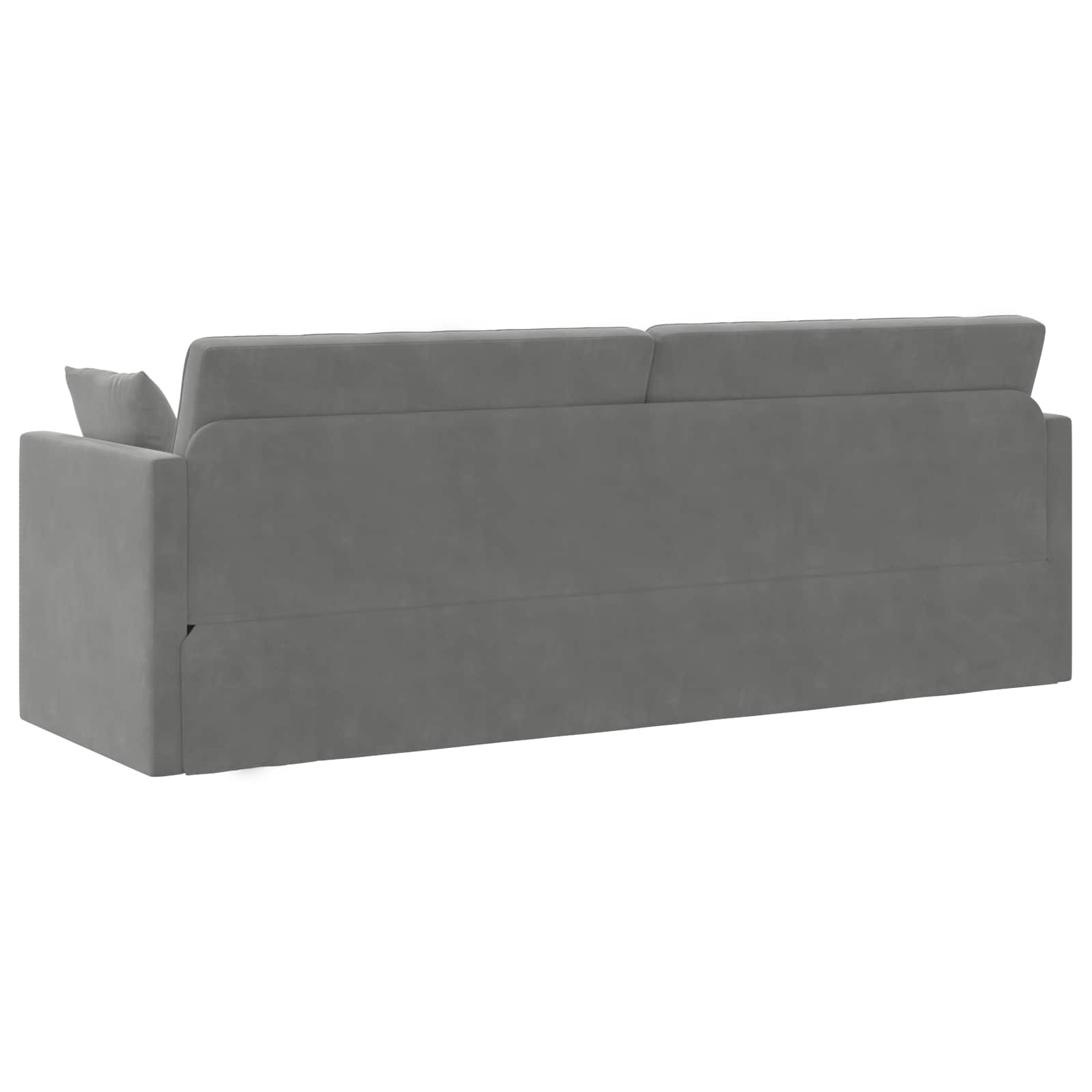 Podni kauč na razvlačenje Tamno siva 213 x 70 x 77 cm Baršun