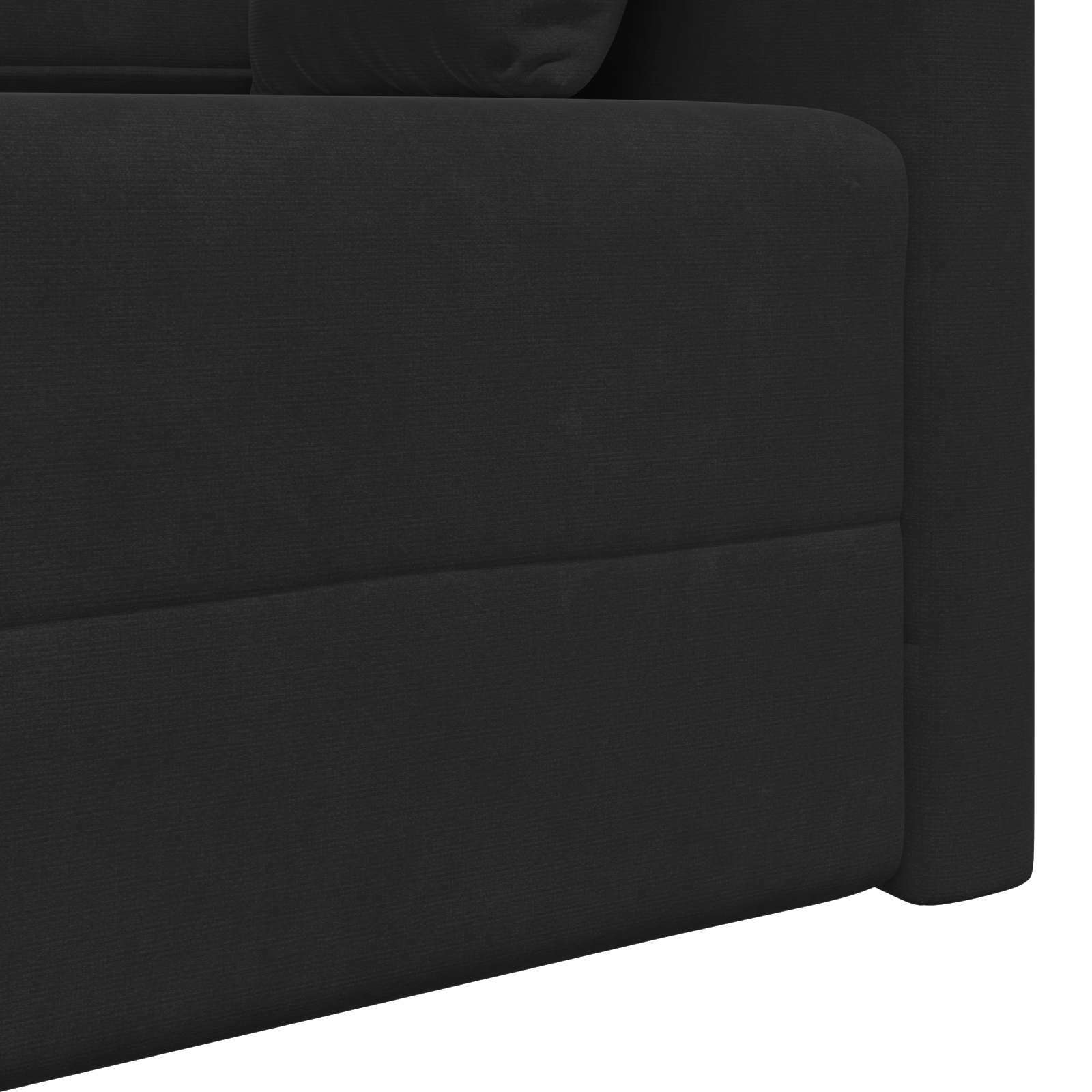 Podni kauč na razvlačenje Crna 213 x 70 x 77 cm Baršun