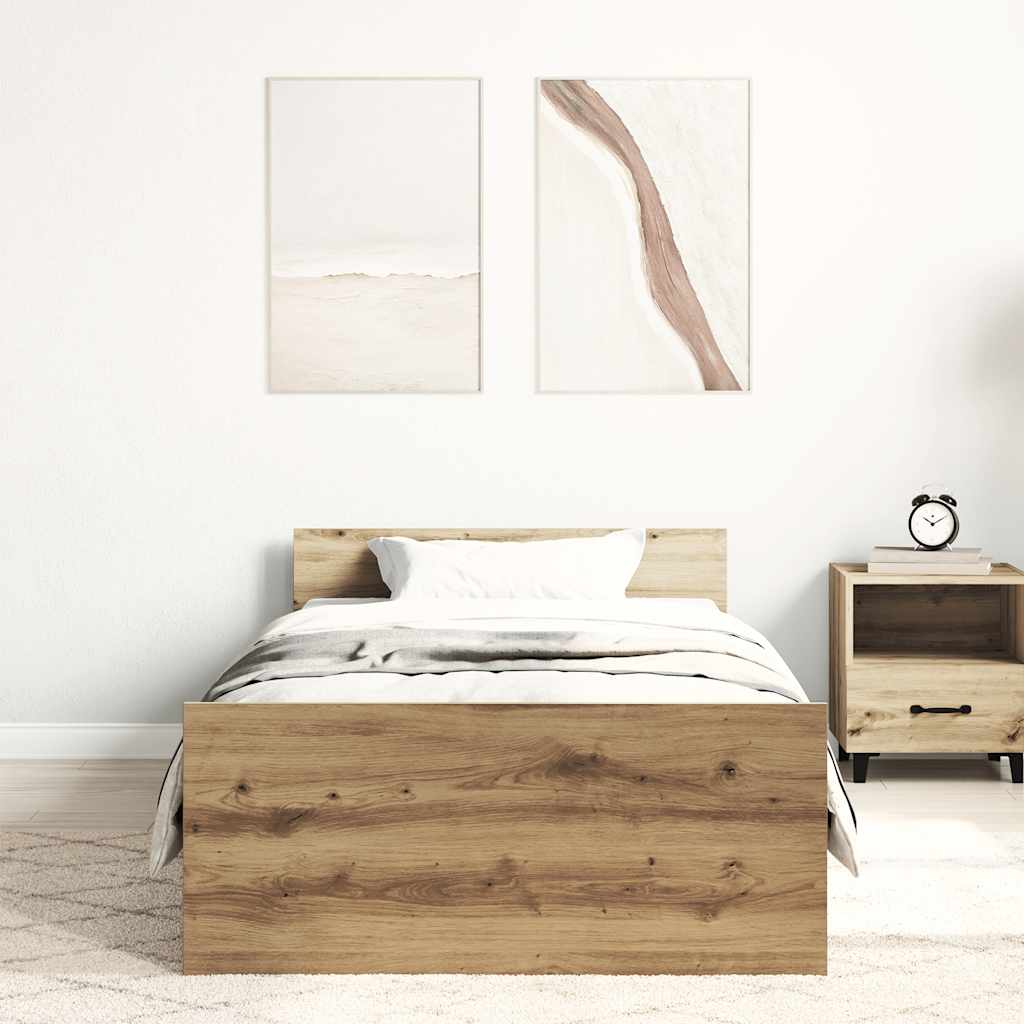Okvir kreveta bez madraca boja hrasta artisan 90x190 cm