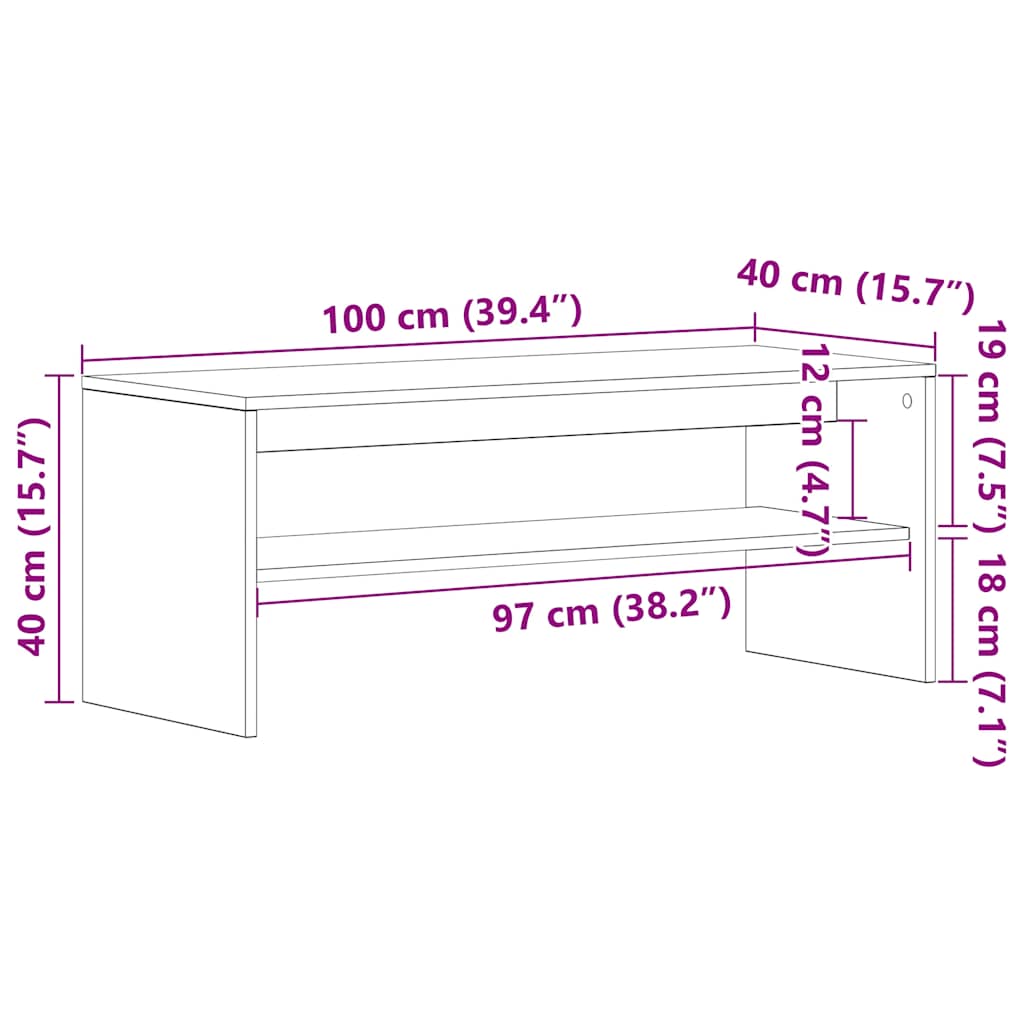 TV ormarić boja staro drvo 100x40x40 cm konstruirano drvo