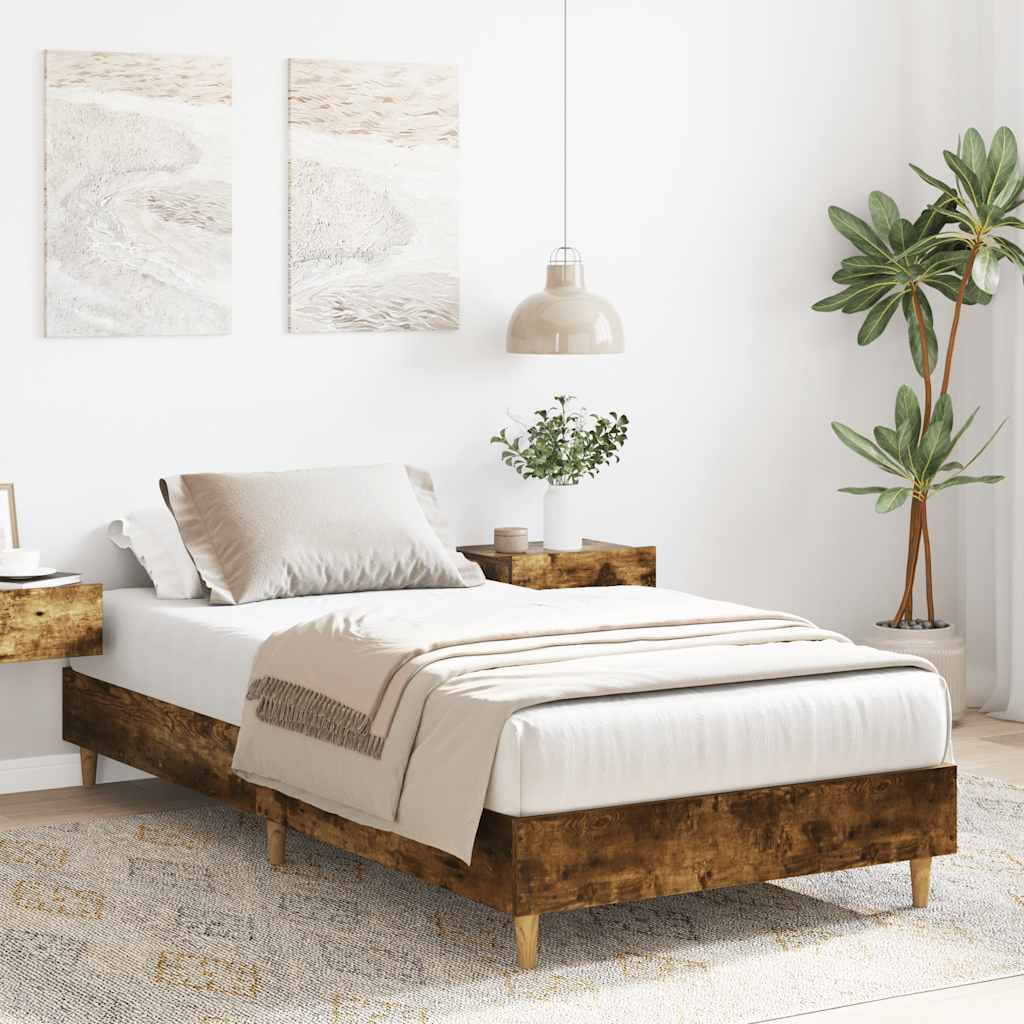 Okvir kreveta bez madraca dimljeni hrast 100x200 cm