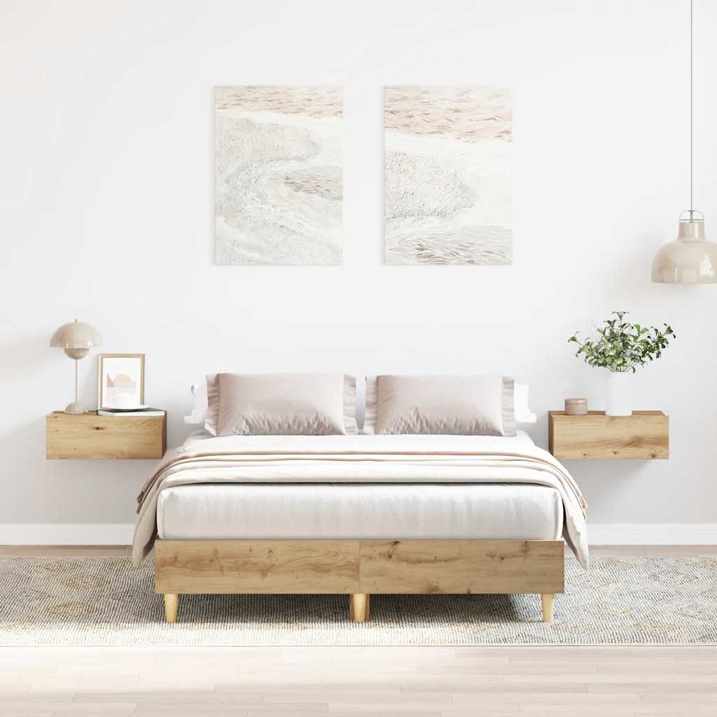 Okvir kreveta bez madraca boja hrasta artisan 135x190 cm