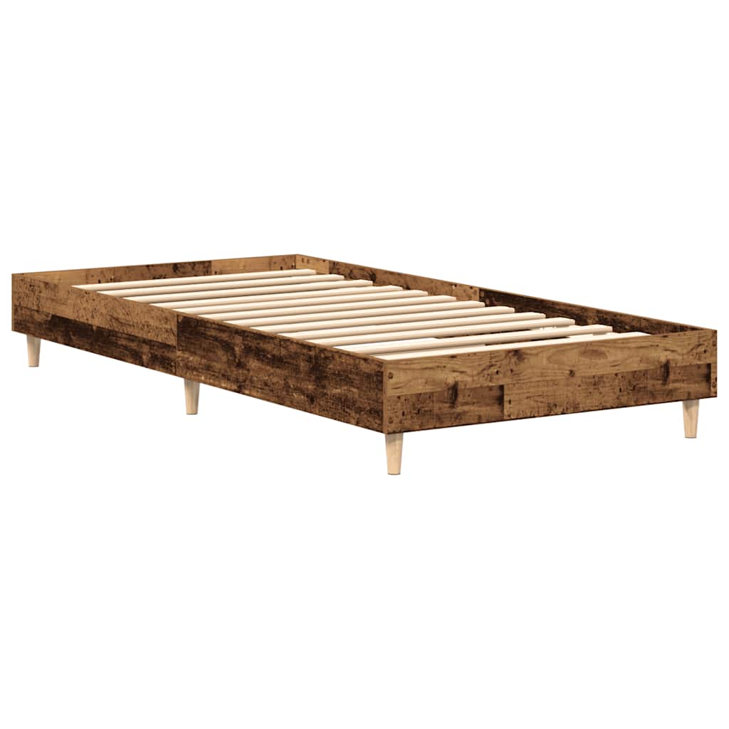 Okvir kreveta bez madraca staro drvo 75x190cm konstruirano drvo