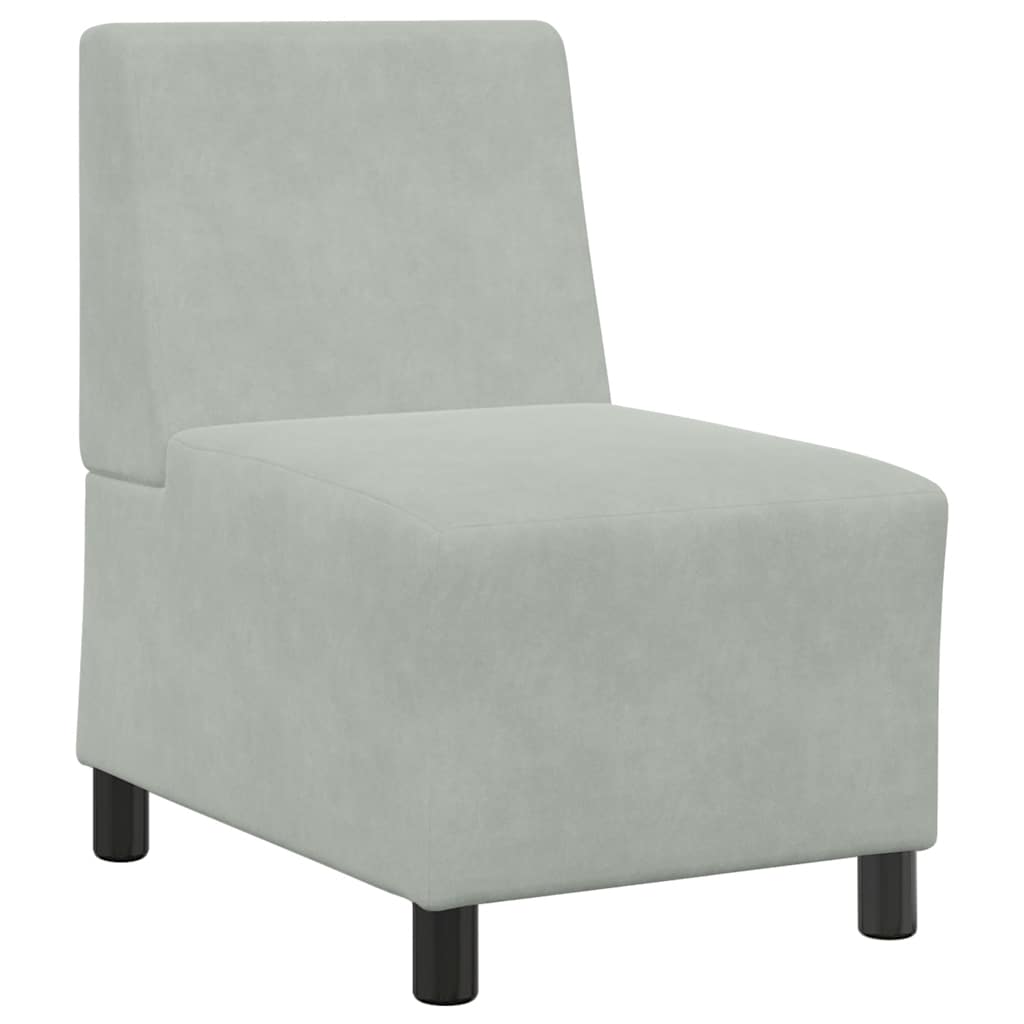 Modularna sofa bez naslona za ruke svijetlosiva 55 cm baršunasta