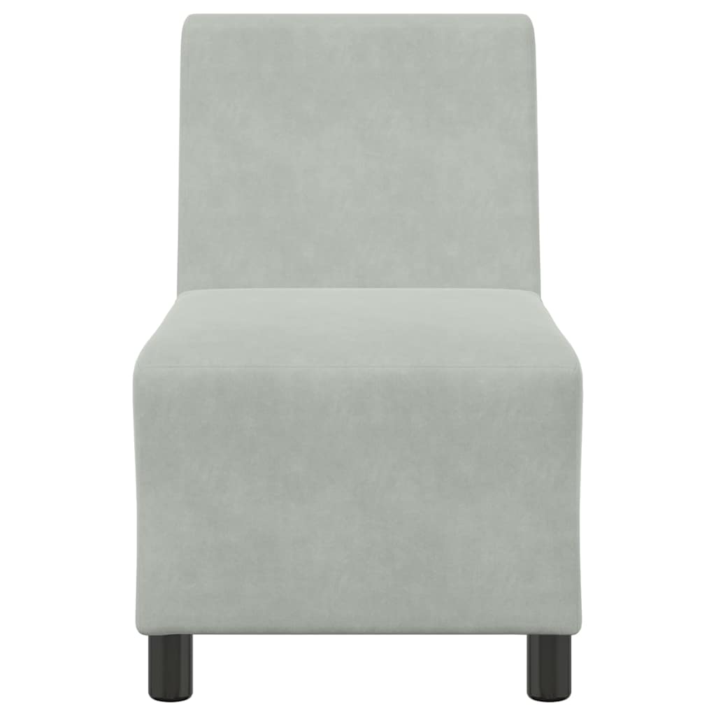 Modularna sofa bez naslona za ruke svijetlosiva 55 cm baršunasta