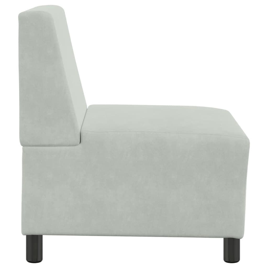 Modularna sofa bez naslona za ruke svijetlosiva 55 cm baršunasta