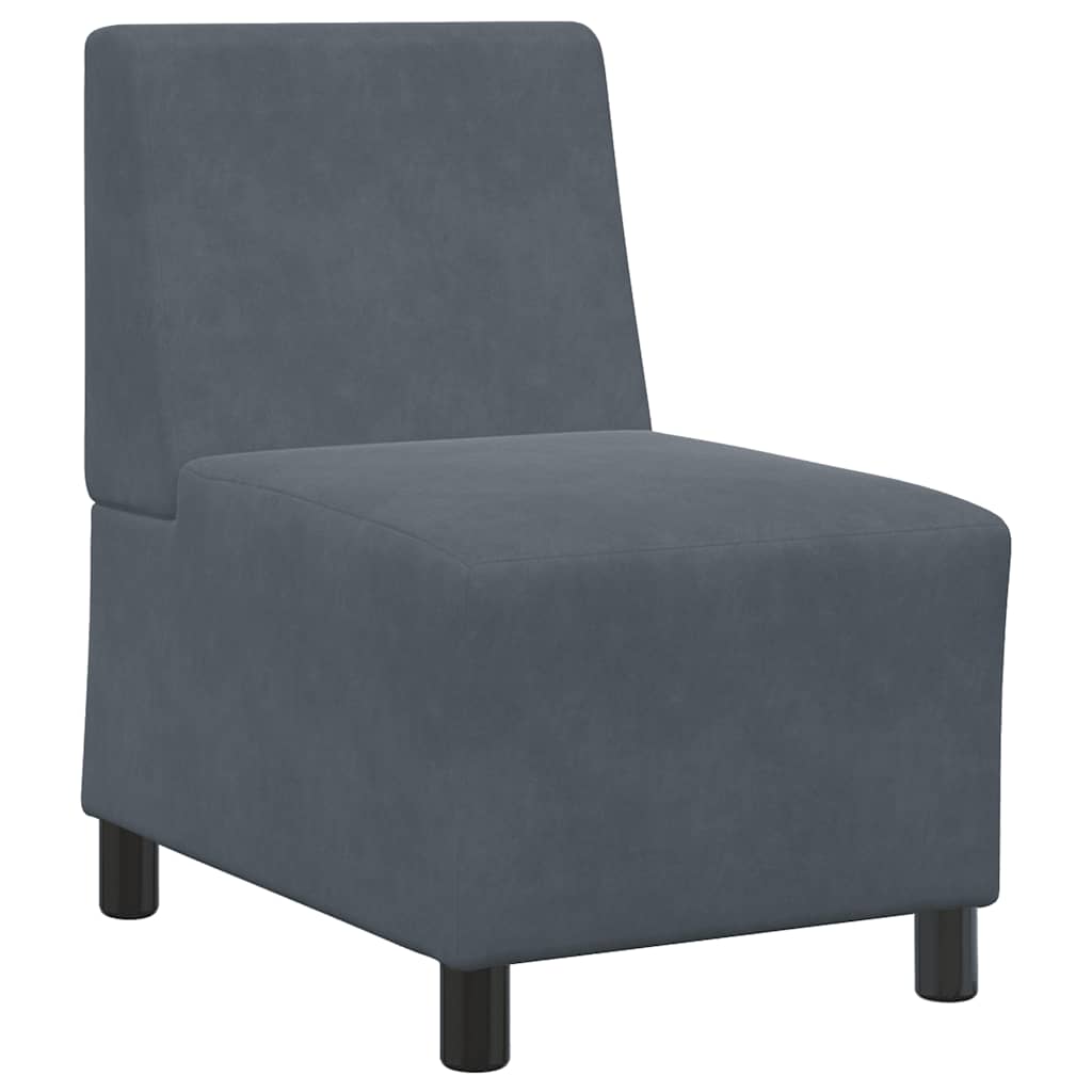 Modularna sofa bez naslona za ruke tamno siva 55 cm baršunasta