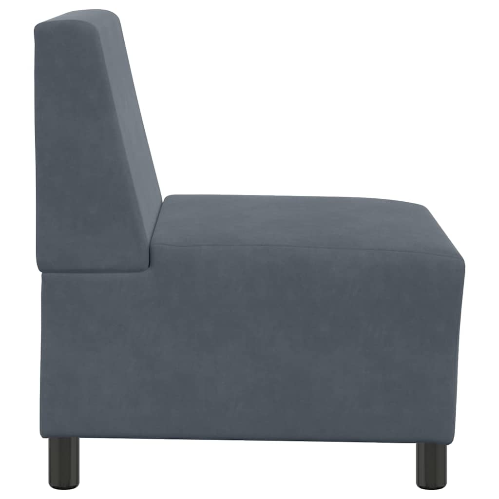 Modularna sofa bez naslona za ruke tamno siva 55 cm baršunasta