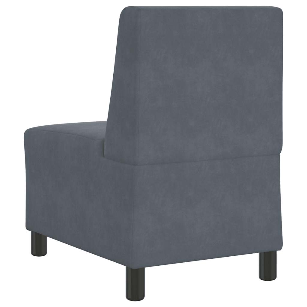 Modularna sofa bez naslona za ruke tamno siva 55 cm baršunasta