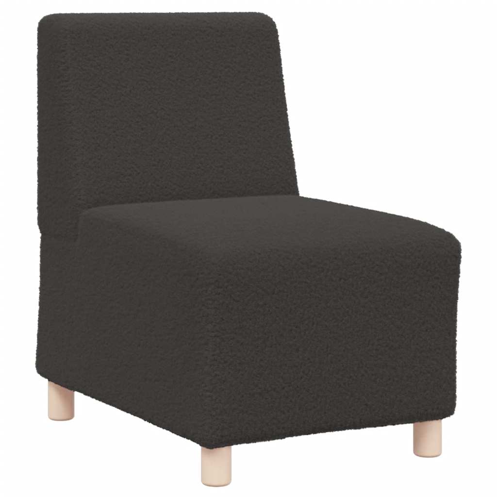 Modularna sofa bez naslona za ruke tamno siva 55 cm kovrčava tkanina imitacija vune