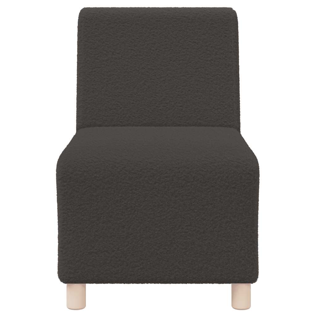 Modularna sofa bez naslona za ruke tamno siva 55 cm kovrčava tkanina imitacija vune