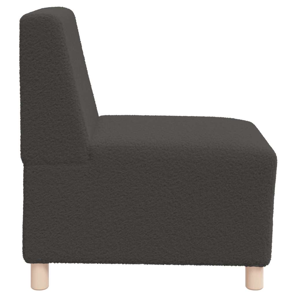Modularna sofa bez naslona za ruke tamno siva 55 cm kovrčava tkanina imitacija vune