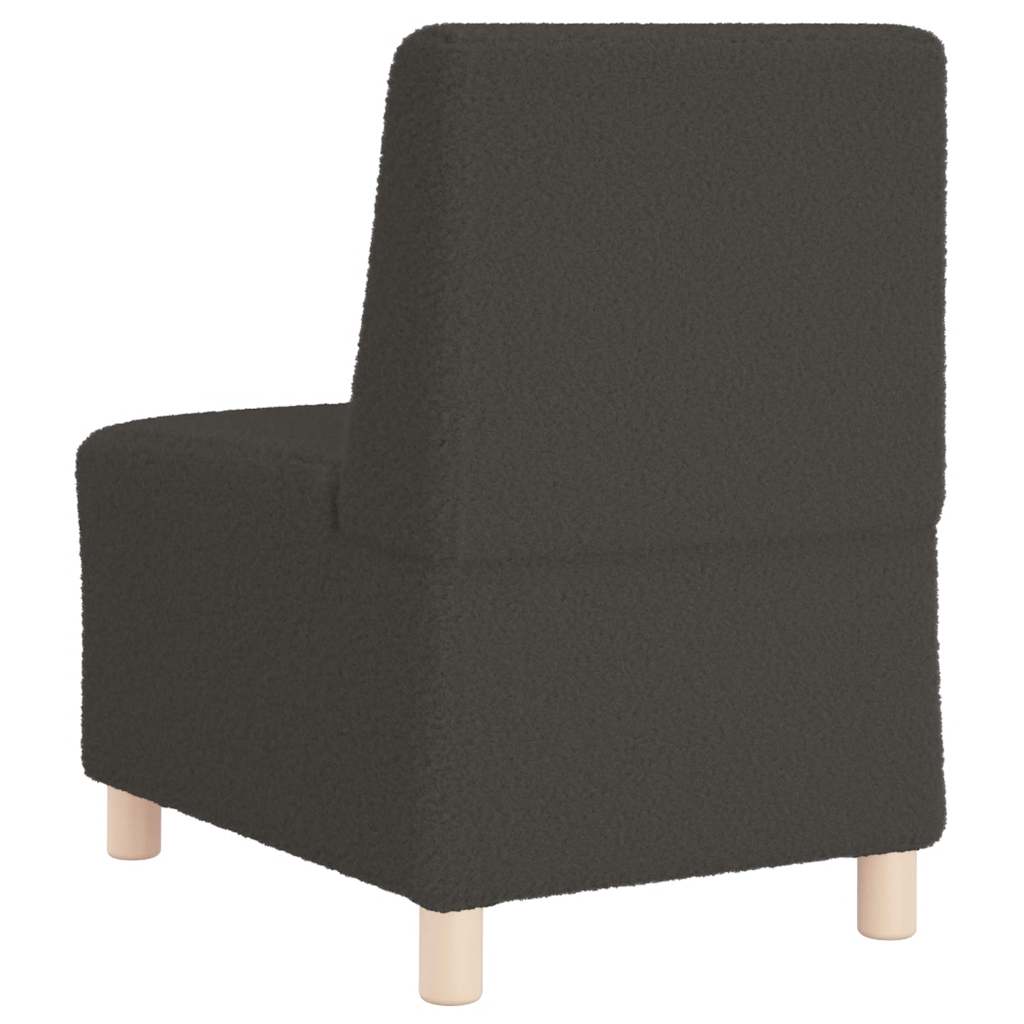 Modularna sofa bez naslona za ruke tamno siva 55 cm kovrčava tkanina imitacija vune