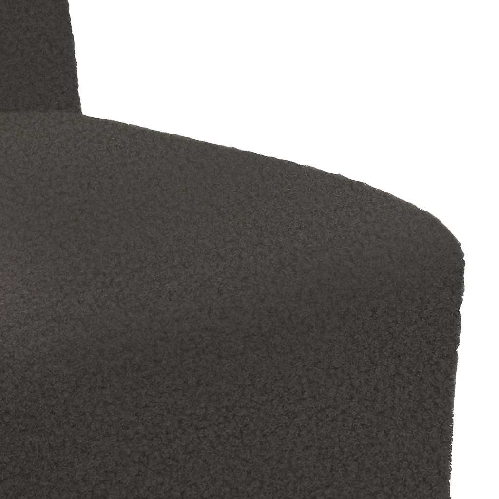 Modularna sofa bez naslona za ruke tamno siva 55 cm kovrčava tkanina imitacija vune