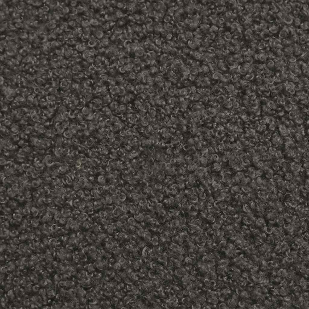 Modularna sofa bez naslona za ruke tamno siva 55 cm kovrčava tkanina imitacija vune