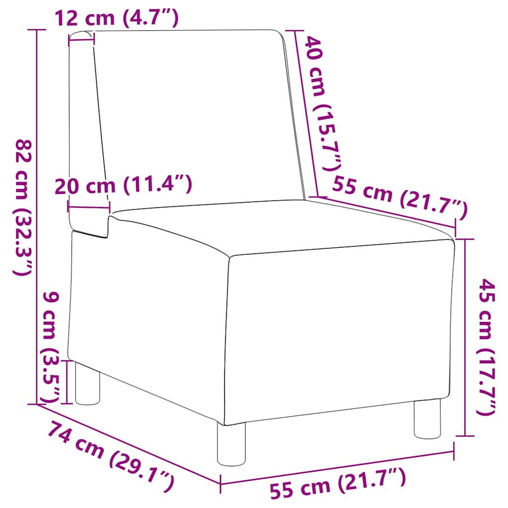 Modularna sofa bez naslona za ruke tamno siva 55 cm kovrčava tkanina imitacija vune