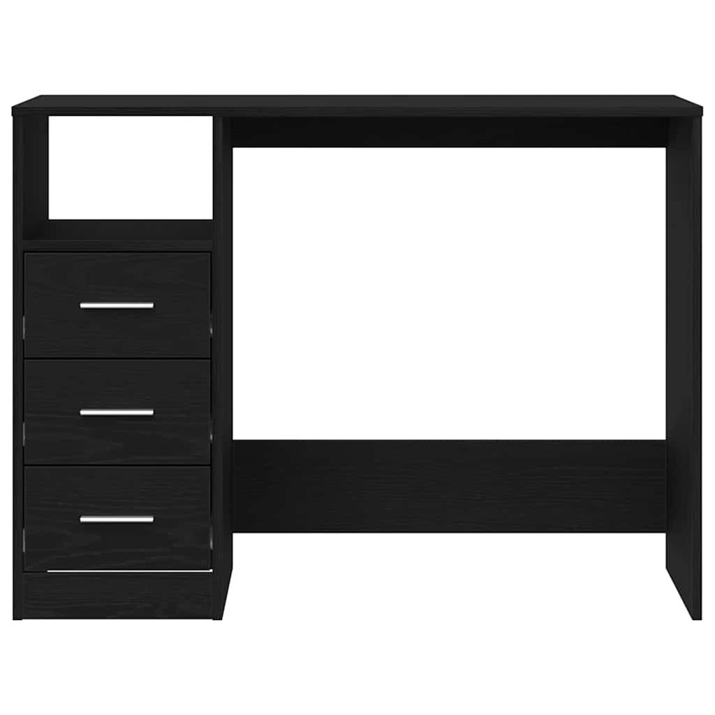Radni stol s ladicama Crni hrast 102x50x76 cm Konstruirano drvo