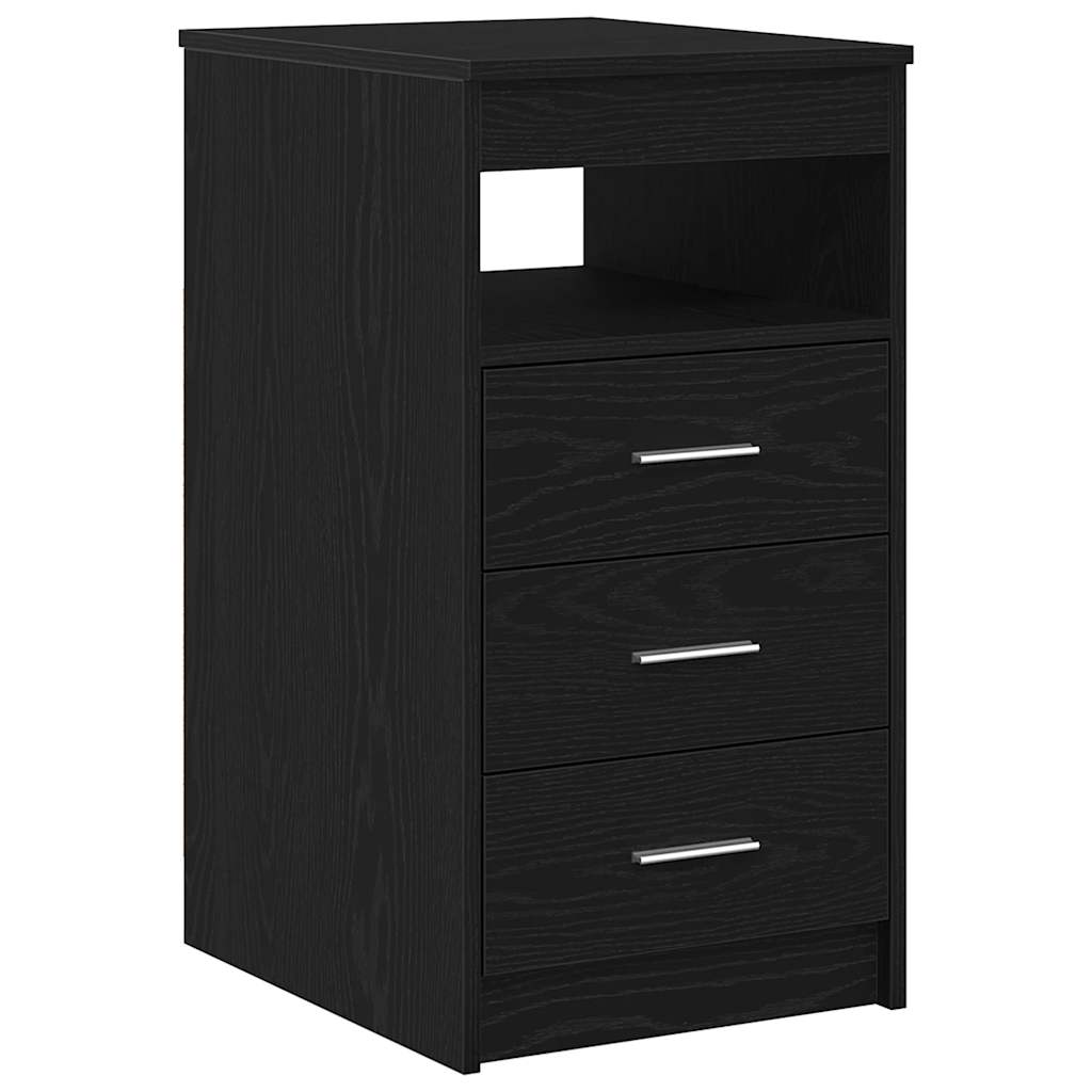 Ormarić s ladicama crni hrast 40x50x76 cm inženjerski drvo