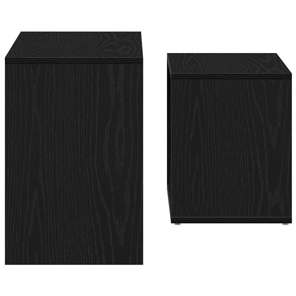 Klub stolići 2 kom. crni hrast, inženjersko drvo