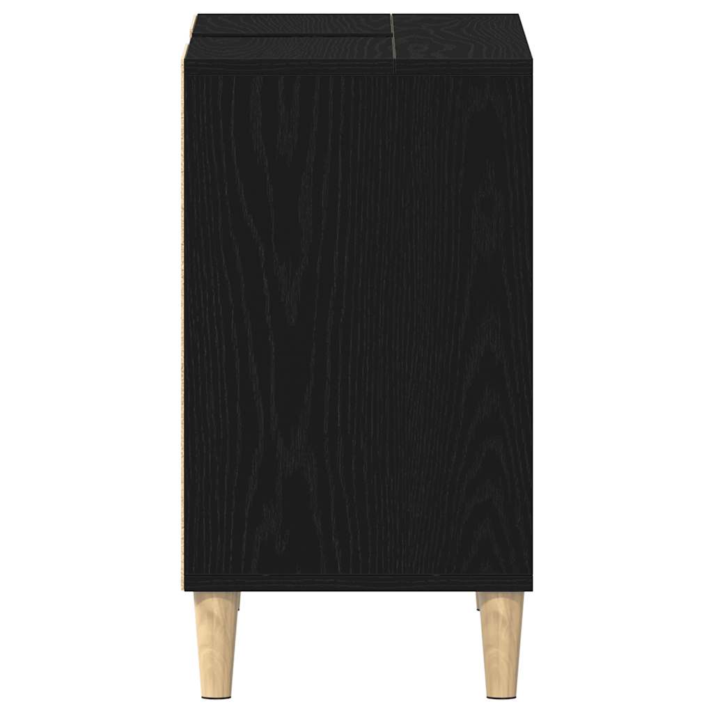 Ormarić za umivaonik crni hrast 80x33x60 cm inženjerski drvo