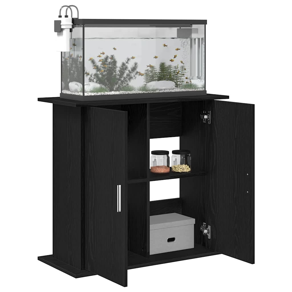 Stalak za akvarij crni hrast 81x36x73 cm Konstruirano drvo