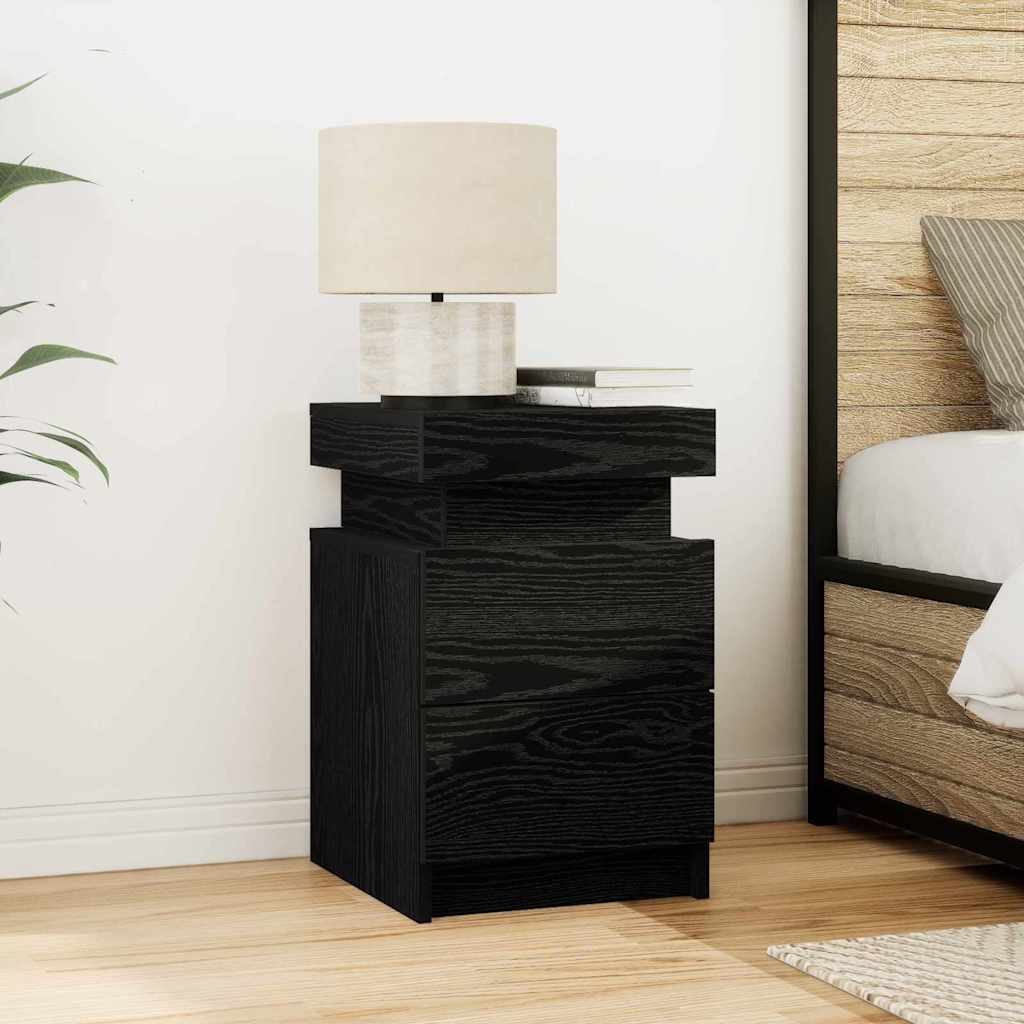 Noćni ormar 2 pcs Crni hrast 35 x 39 x 55 cm Konstruirano drvo