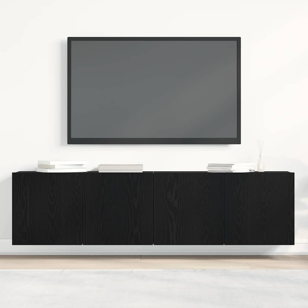 TV ormarići 2 kom. crni hrast 160x30x41 cm inženjerski drvo