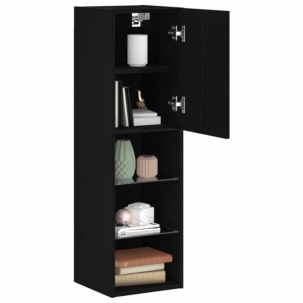 Set TV komoda Zidne 2 pcs Crni hrast 30,5 x 30 x 102 cm