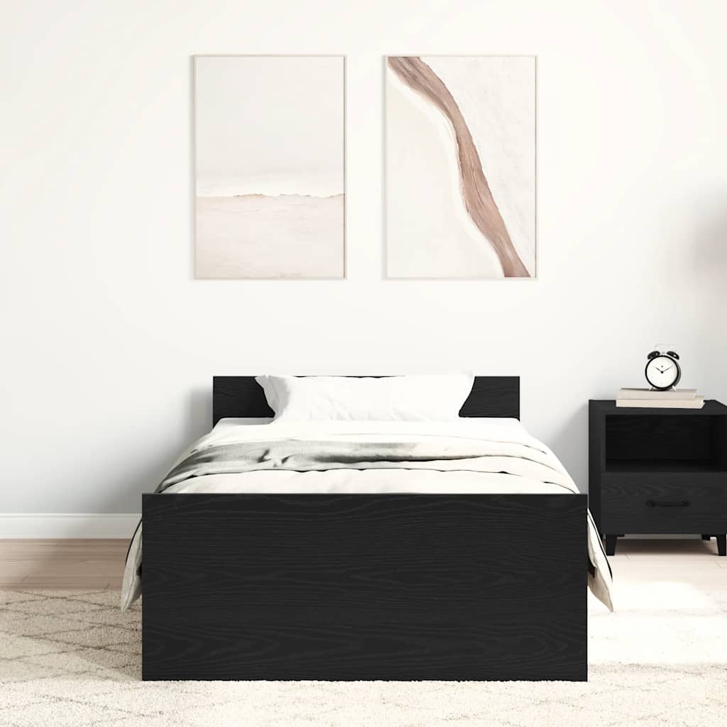 Okvir kreveta bez madraca Crni hrast 75x190 cm Inženirsko drvo