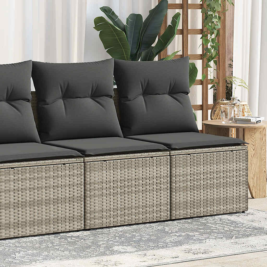 2-dijelni set vrtnih sofa s jastucima od poliratana i bagrem Siva