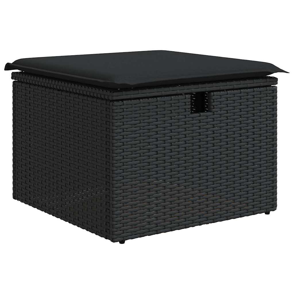 6-dijelni set vrtnih sofa s jastucima crni od poliratana