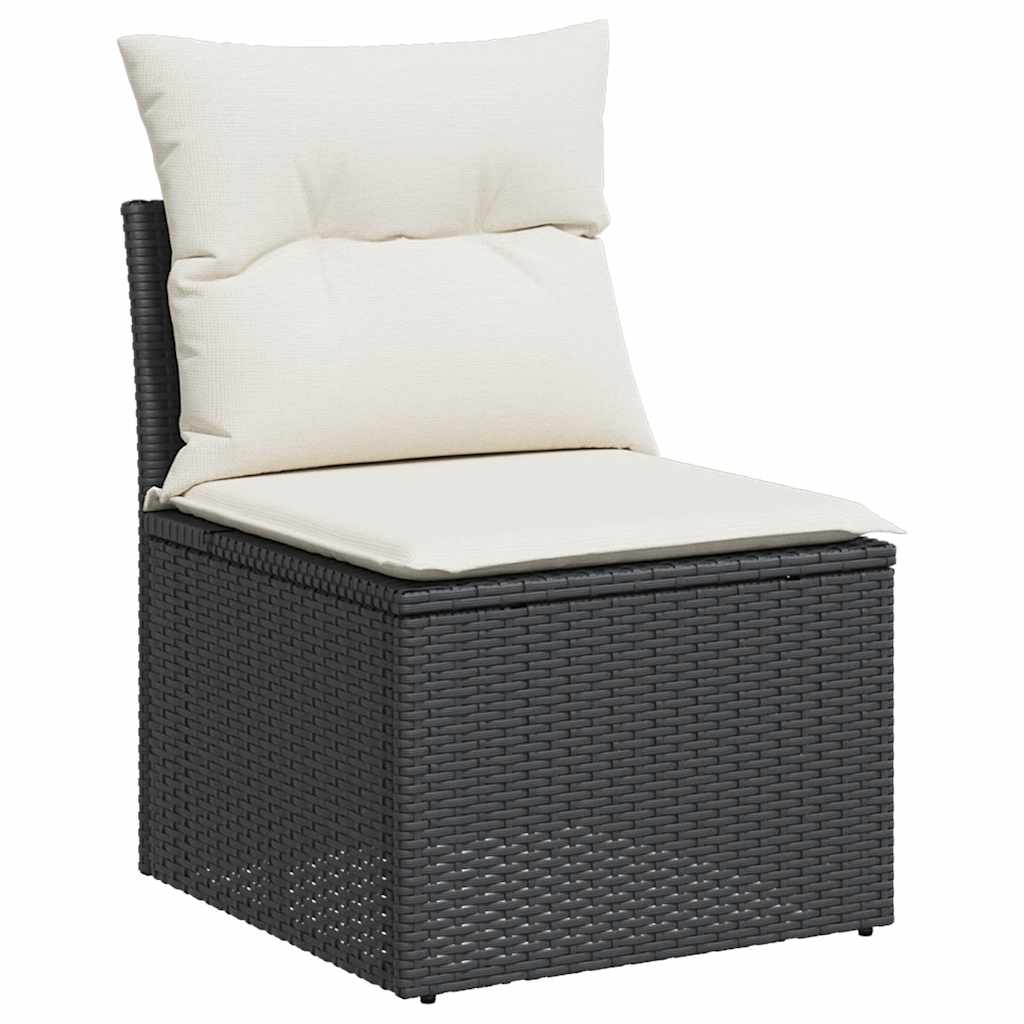 4-dijelni set vrtnih sofa od poliratana s jastucima crni