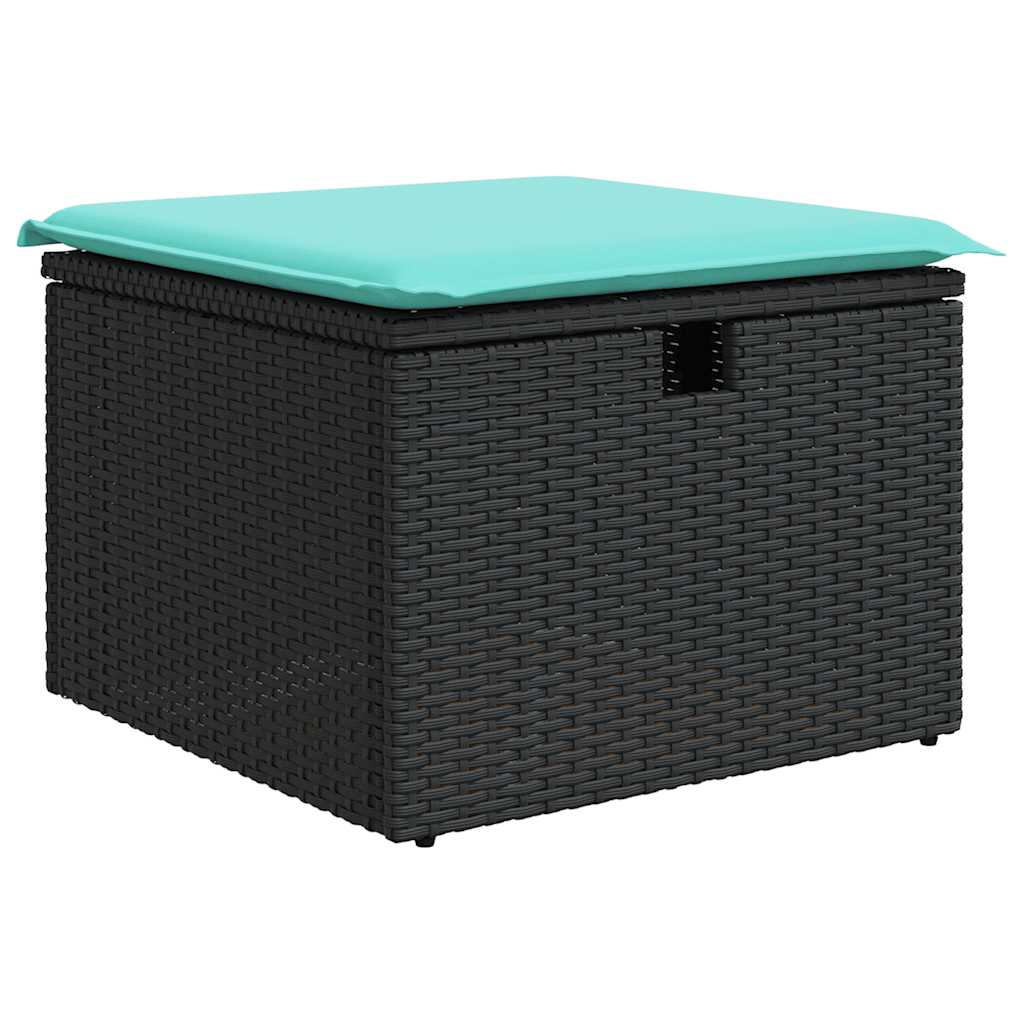 4-dijelni set vrtnih sofa od poliratana s jastucima crni