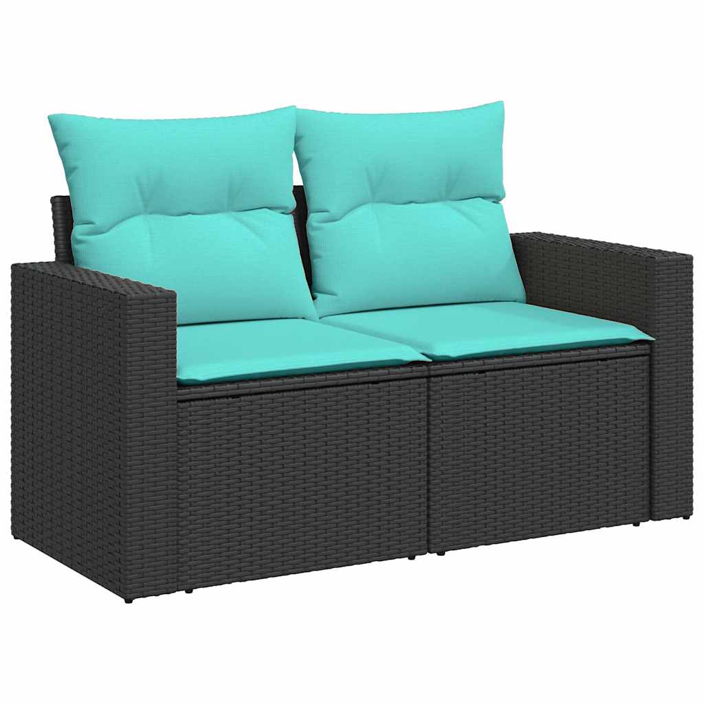 4-dijelni set vrtnih sofa od poliratana s jastucima crni