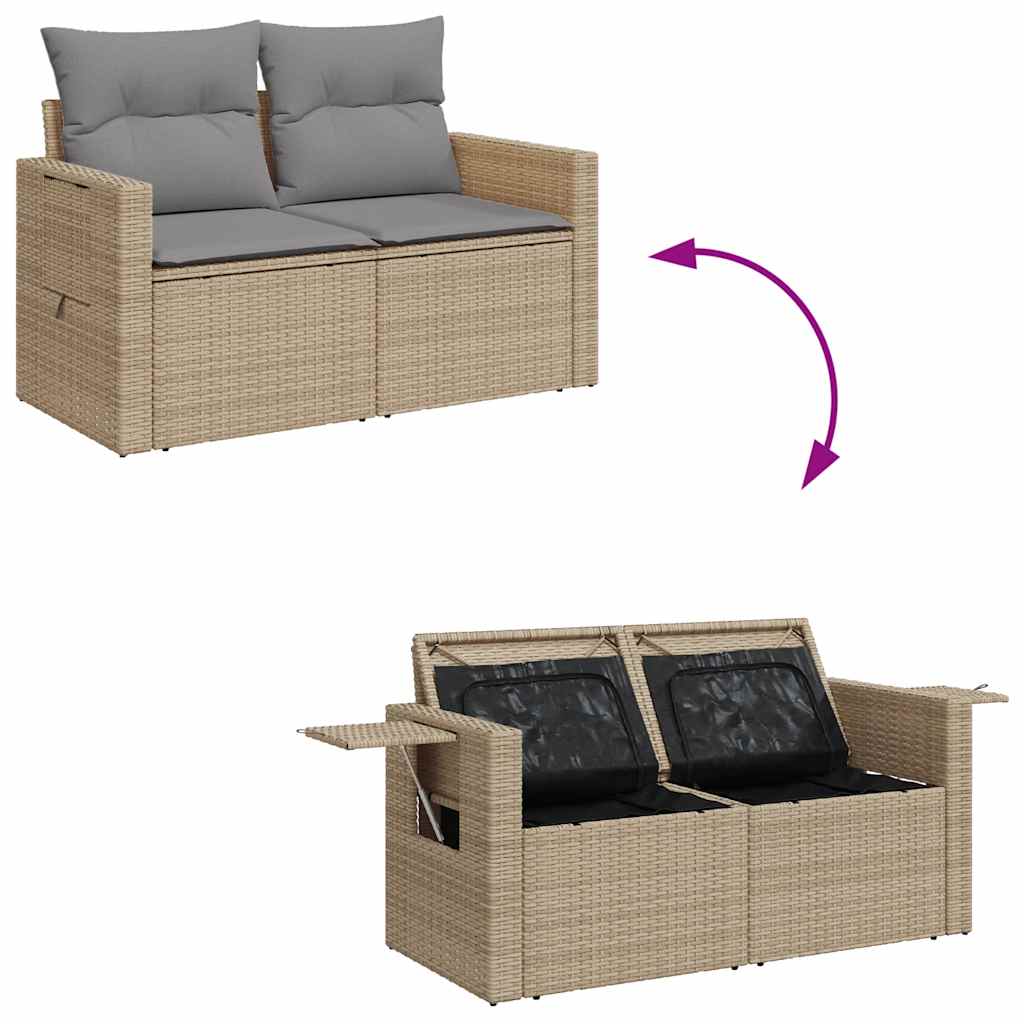 7-dijelni set vrtnih sofa od poliratana s jastucima bež