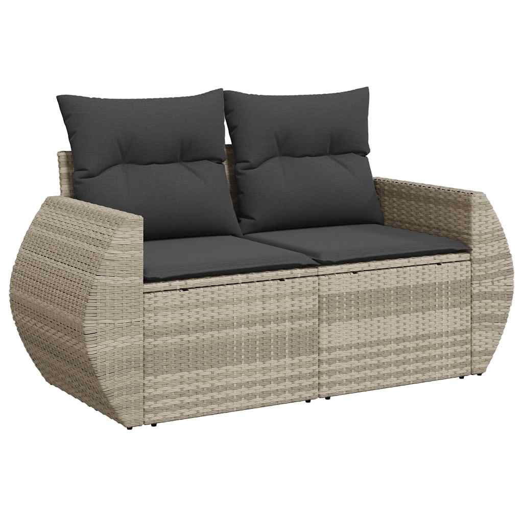 4-dijelni set vrtnih sofa s jastucima svijetlosivi poliratan