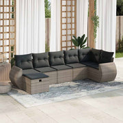 7-dijelni set vrtnih sofa sivi od poliratana