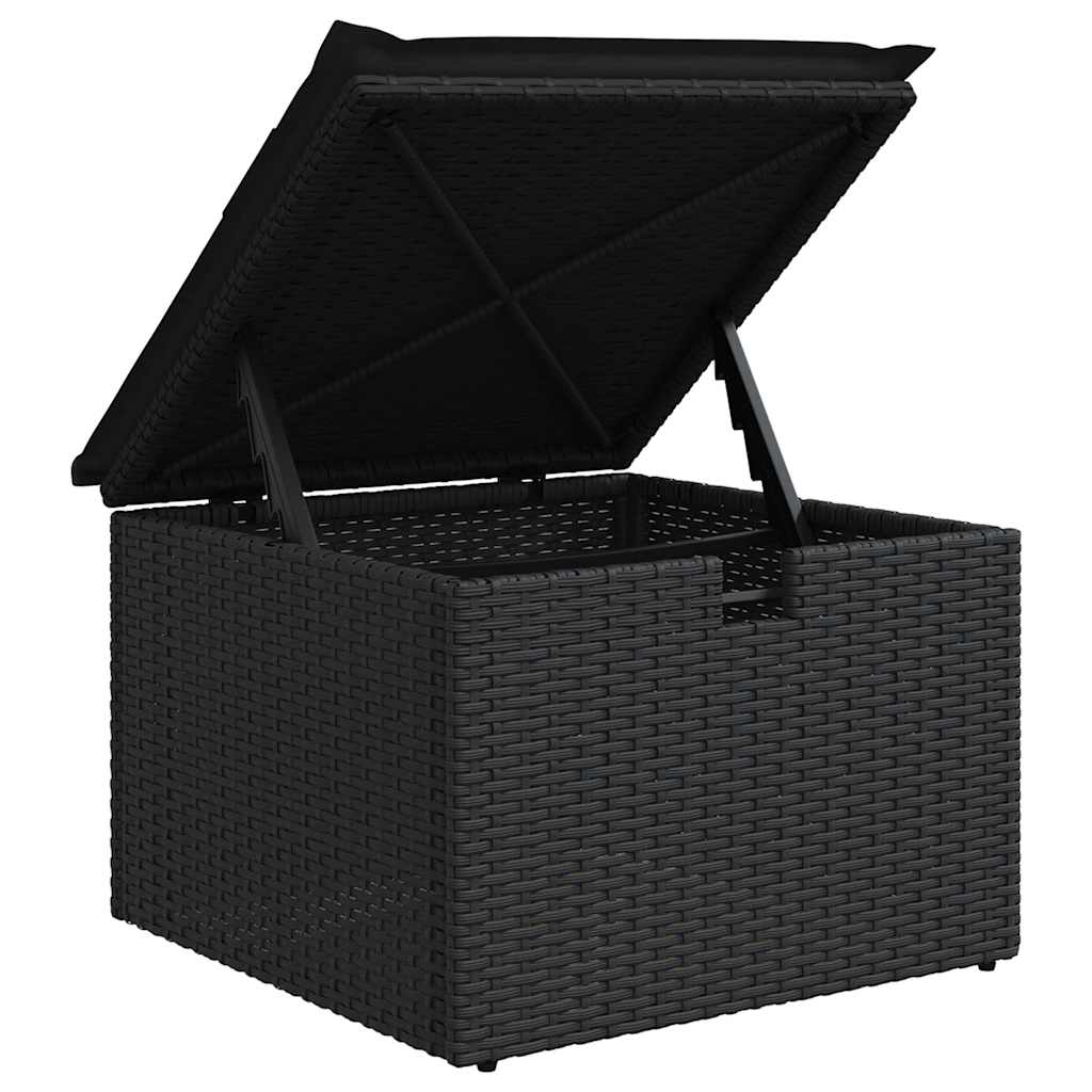 8-dijelni set vrtnih sofa od poliratana s jastucima crni