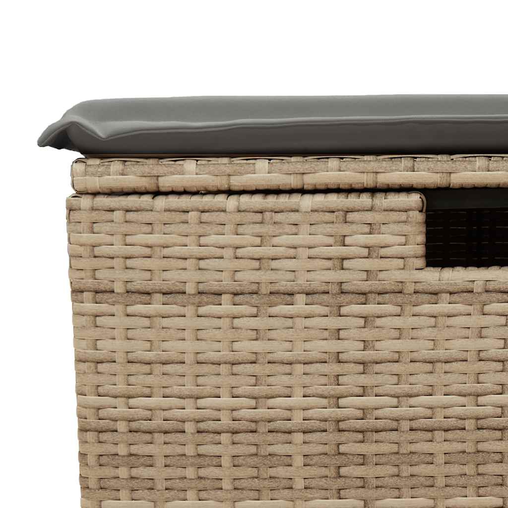 5-dijelni vrtni set sofa s jastucima bež od poliratana