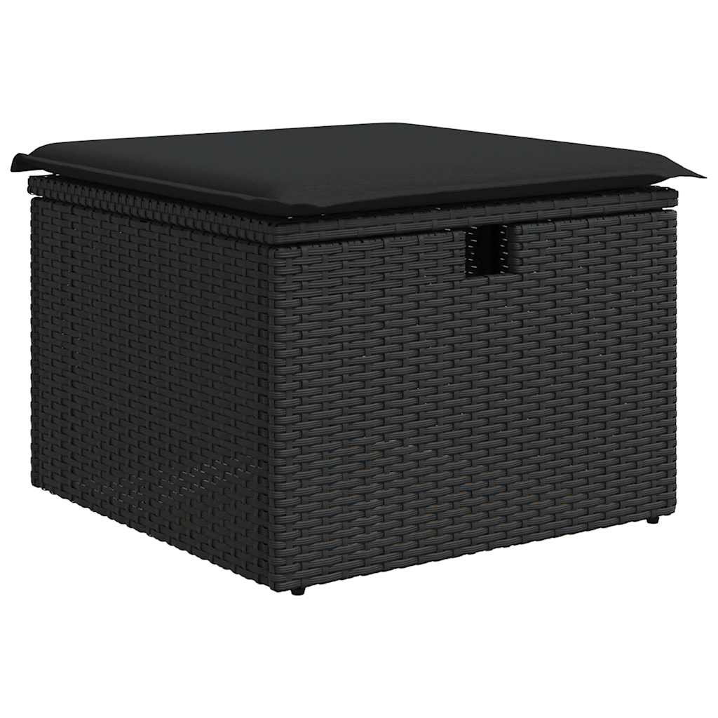6-dijelni set vrtnih sofa s jastucima crni od poliratana