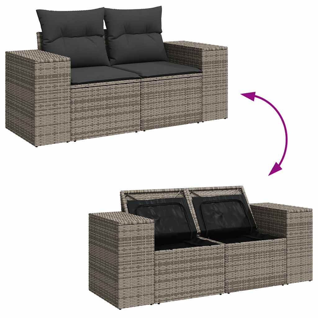 7-dijelni set vrtnih sofa sivi od poliratana