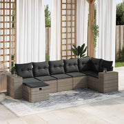 7-dijelni set vrtnih sofa sivi od poliratana