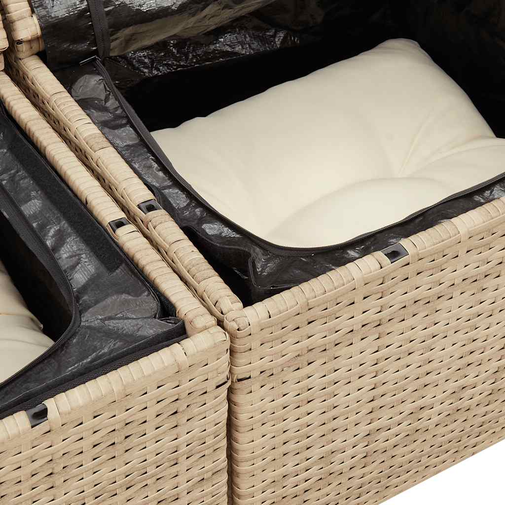 6-dijelni set vrtnih sofa s jastucima bež od poliratana