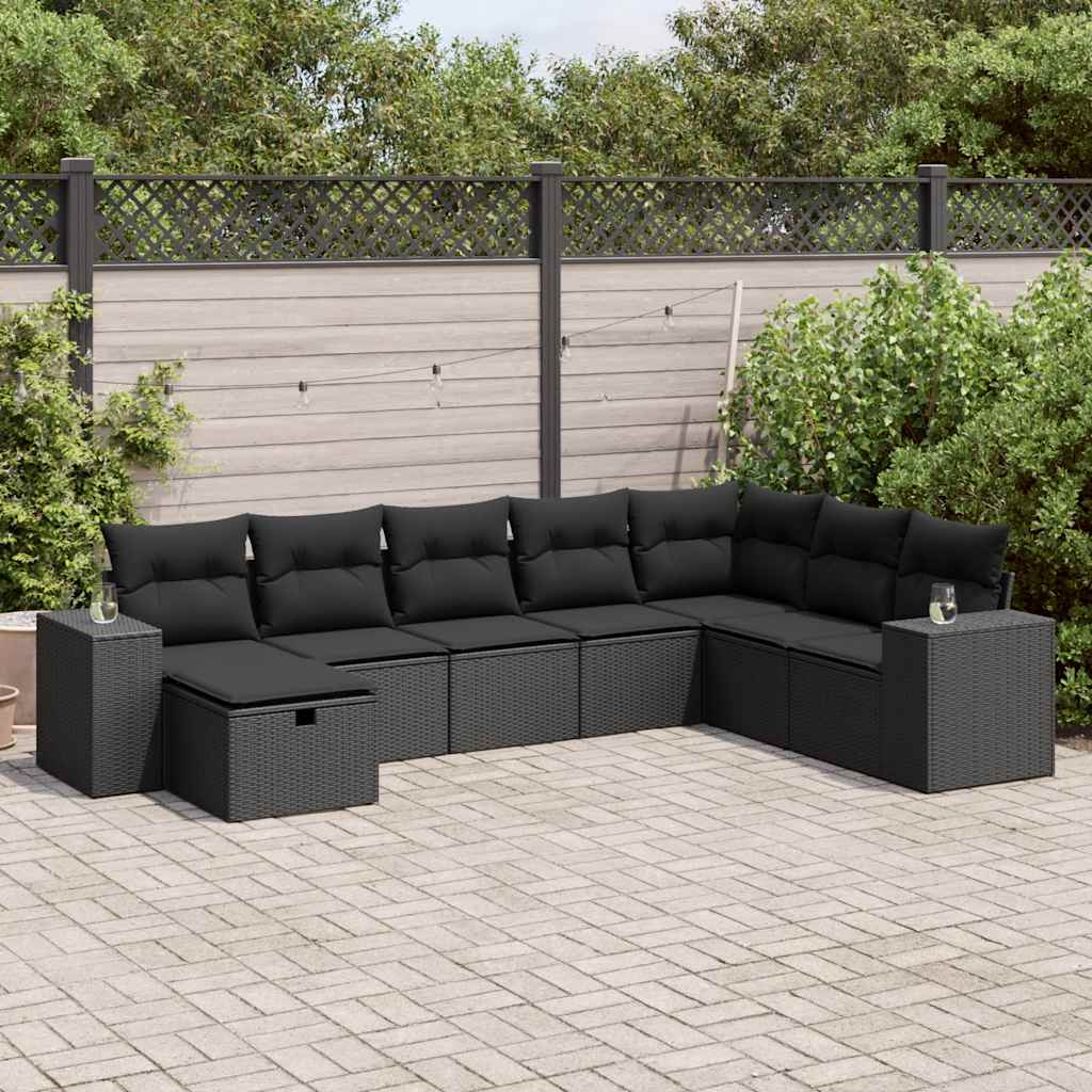 8-dijelni set vrtnih sofa od poliratana s jastucima