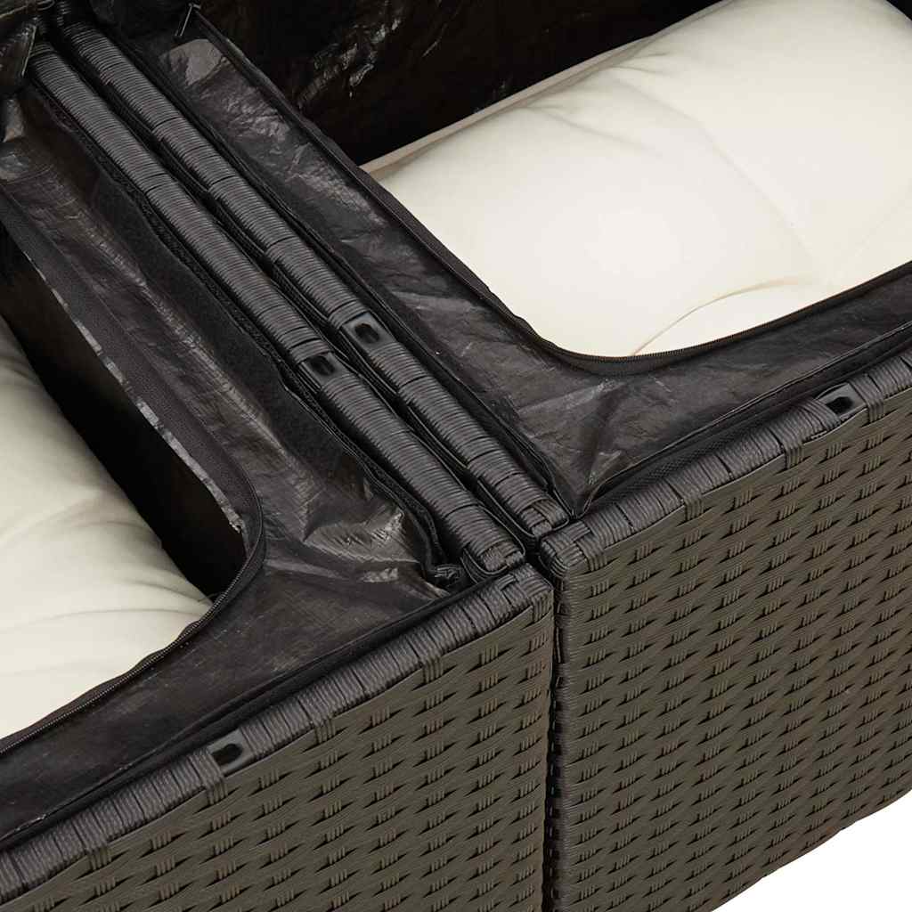 8-dijelni set vrtnih sofa od poliratana s jastucima crni