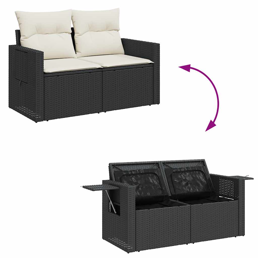 9-dijelni set vrtnih sofa s jastucima crni od poliratana